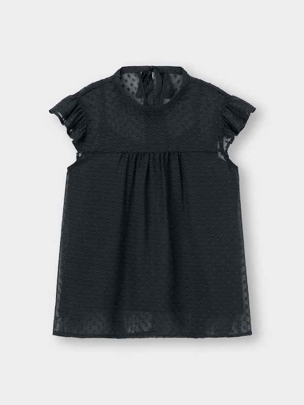 シアードットフリルブラウス(半袖)Z+E