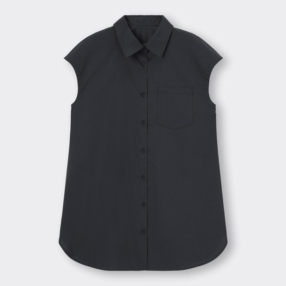 （GU）フレンチスリーブチュニックシャツ(半袖)RS+X