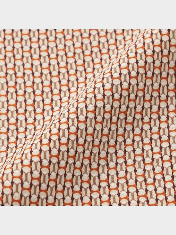 レトロプリントボウタイワンピース(7分袖)