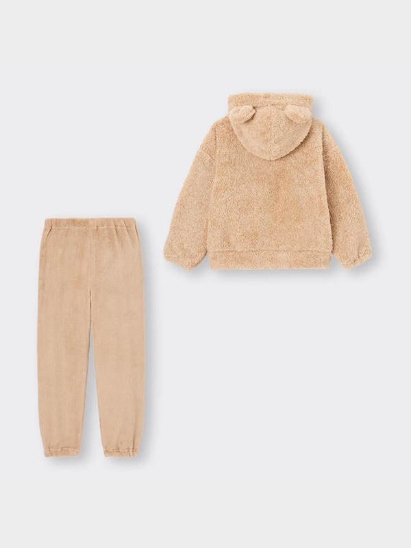 KIDS(男女兼用)マシュマロフィールラウンジパーカセット(長袖)(クマ)