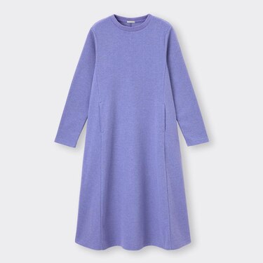 Gu公式 ブラッシュドリブフレアワンピース 長袖 Rs X ファッション通販サイト