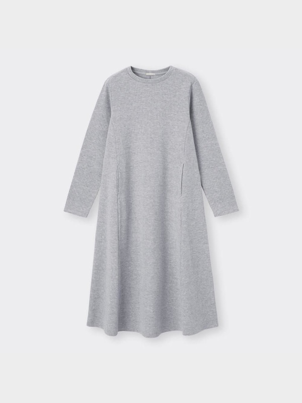 ブラッシュドリブフレアワンピース(長袖)RS+X
