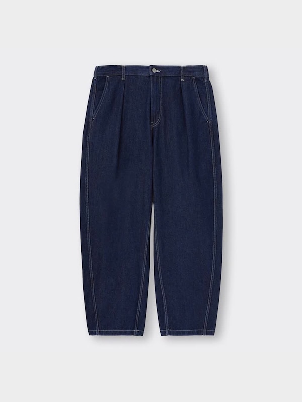 デニムカーブタックパンツ(丈標準67.0～71.0cm)