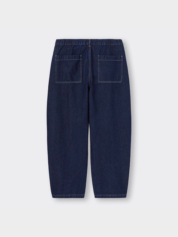 デニムカーブタックパンツ(丈標準67.0～71.0cm)
