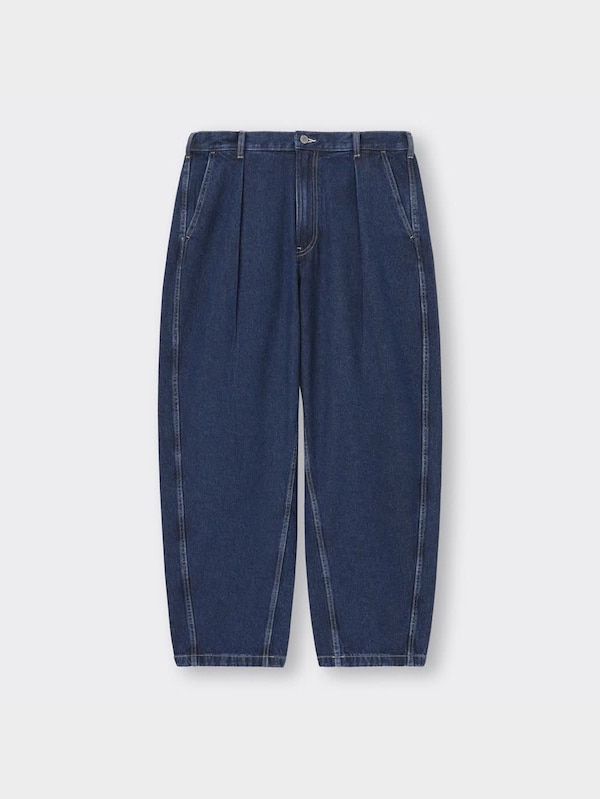 デニムカーブタックパンツ(丈標準67.0～71.0cm)