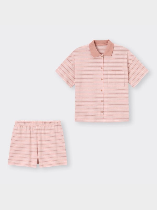 ポロパジャマ(半袖&ショートパンツ)(ボーダー)+E