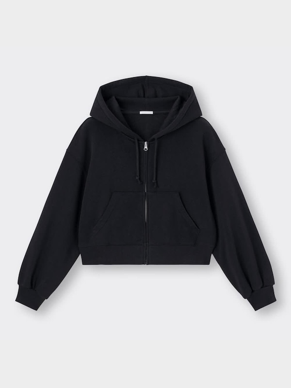 クロップドスウェットフルジップパーカ(長袖)