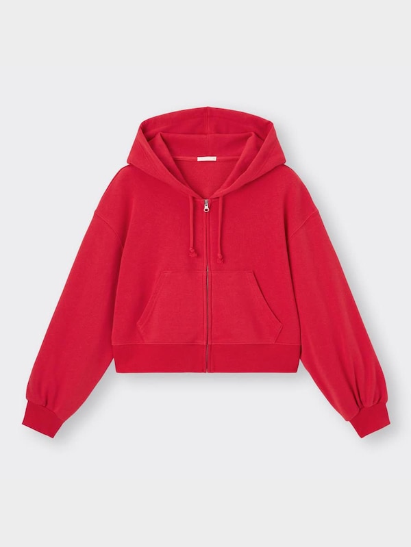 クロップドスウェッ  トフルジップパーカ(長袖)