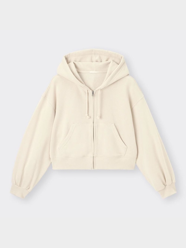 クロップドスウェットフルジップパーカ(長袖)