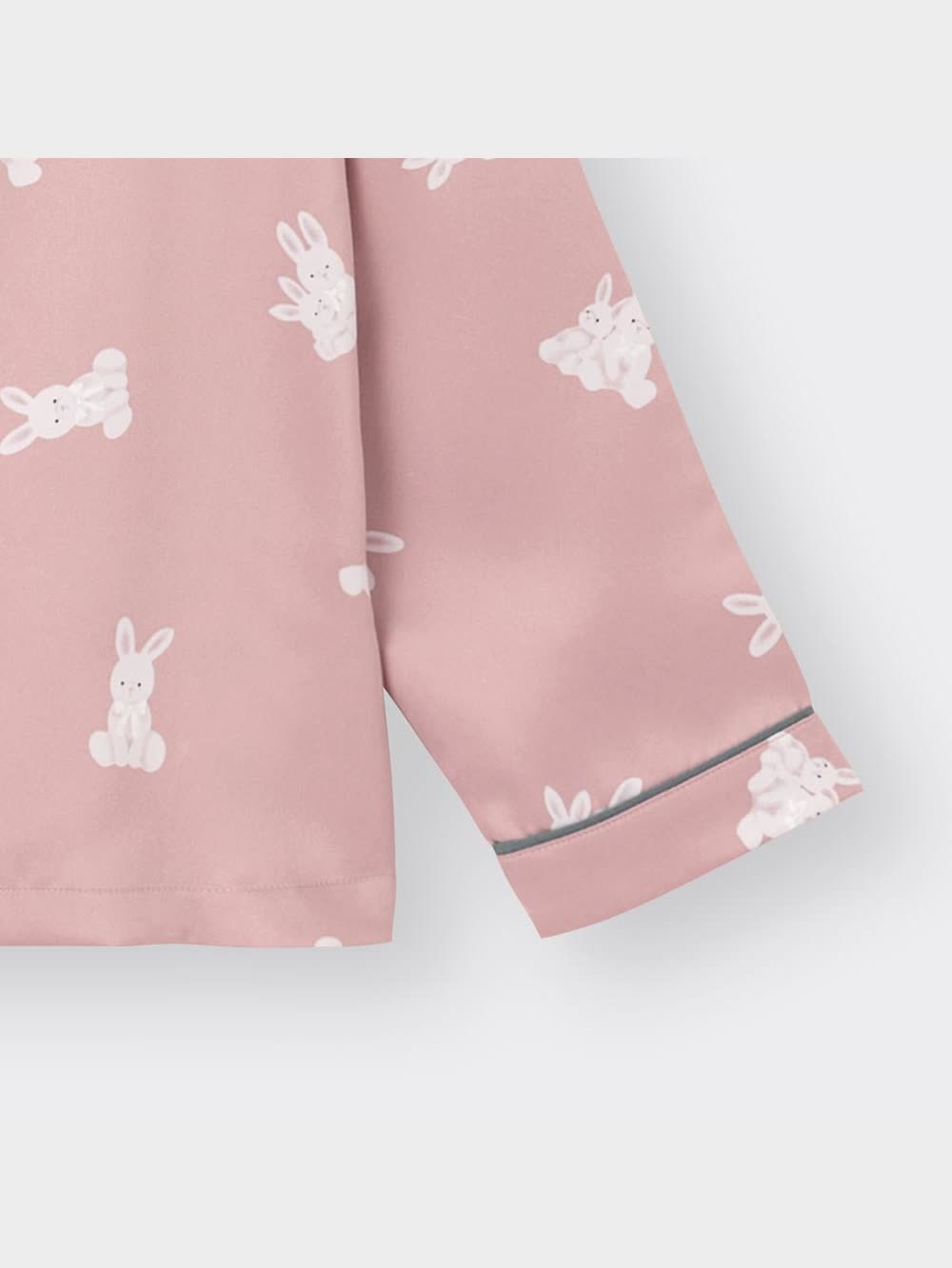 GU公式 | GIRLSサテンパジャマ(長袖&ロングパンツ)(ウサギ)+X