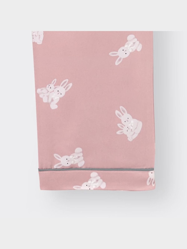 GIRLSサテンパジャマ(長袖&ロングパンツ)(ウサギ)+X