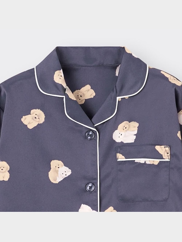 GIRLSサテンパジャマ(長袖&ロングパンツ)(トイプードル)+X