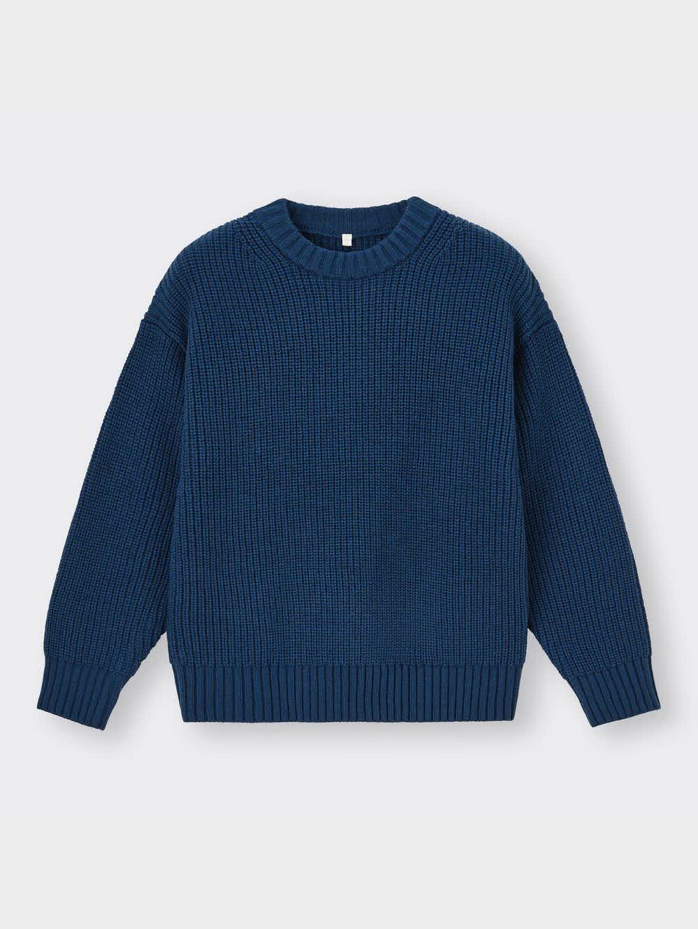 GU公式 | BOYSウォッシャブル畦クルーネックセーター(長袖)+E