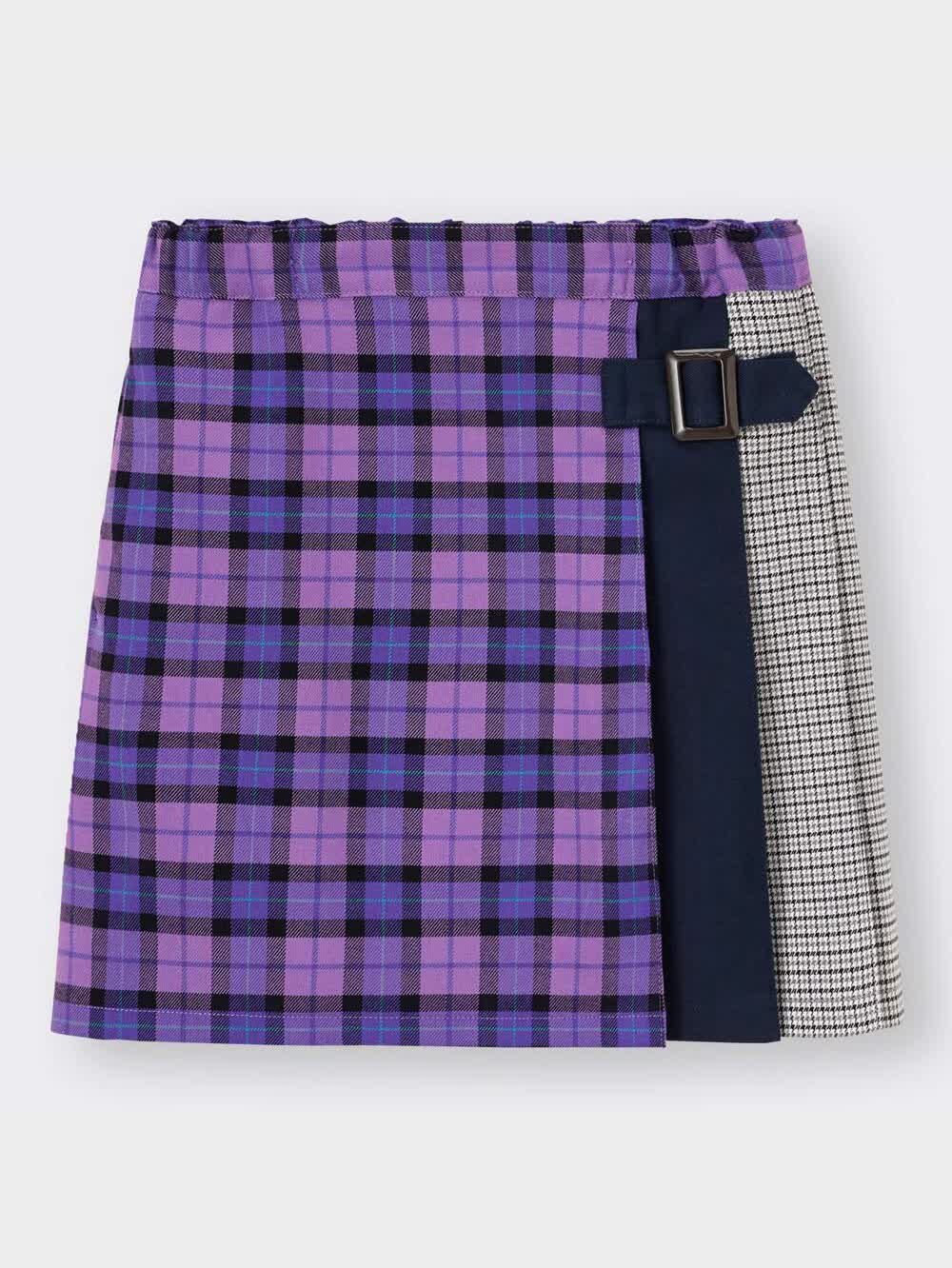 GU公式 | GIRLSチェックコンビネーションプリーツスカート GU公式 | GIRLSチェックコンビネーションプリーツスカート