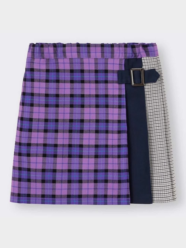 GIRLSチェックコンビネーションプリーツスカート