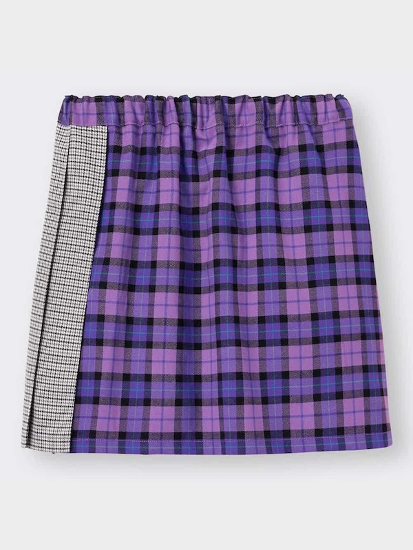 GIRLSチェックコンビネーションプリーツスカート