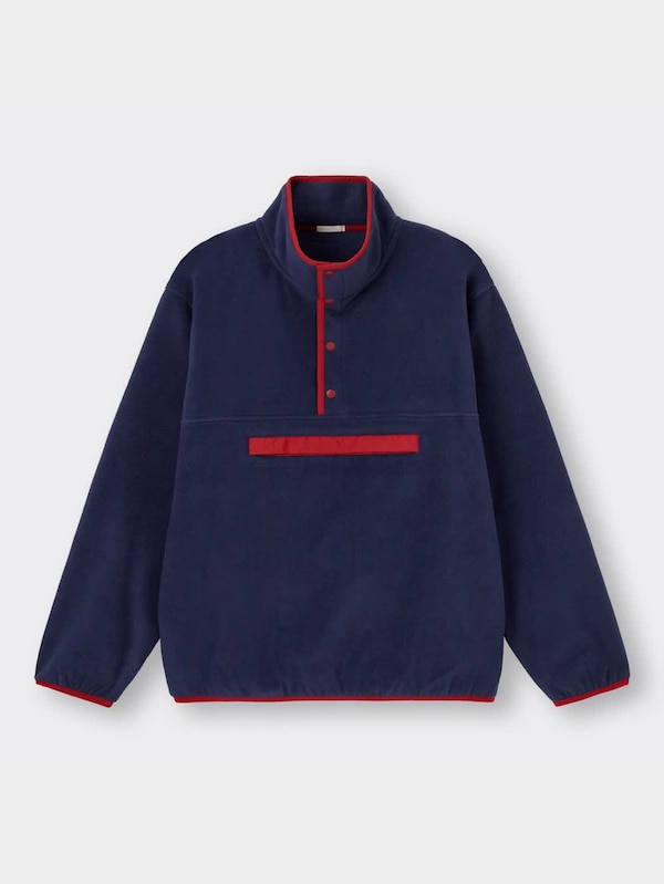 マイクロフリーススナップビッグプルオーバー(長袖)