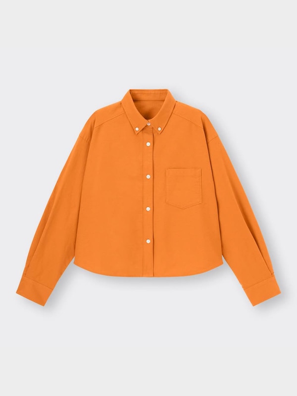 オックスフォードクロップドシャツ(長袖)Q+E