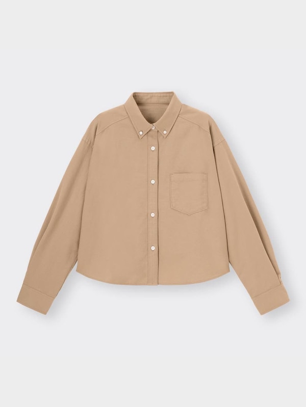 オックスフォードクロップドシャツ(長袖)Q+E