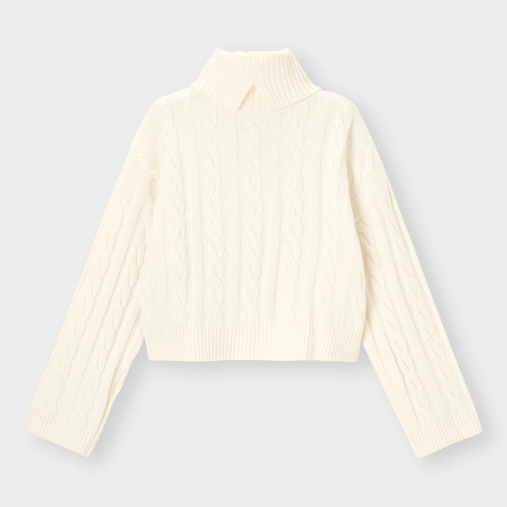 GU公式 | パフィータッチクロップドタートルネックセーター(長袖)