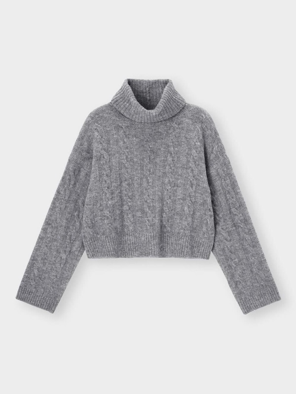 パフィータッチクロップドタートルネックセーター(長袖)
