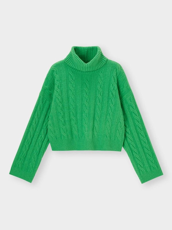 パフィータッチクロップドタートルネックセーター(長袖)