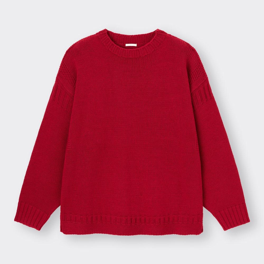 （GU）ローゲージガンジーセーター(長袖)NT+E