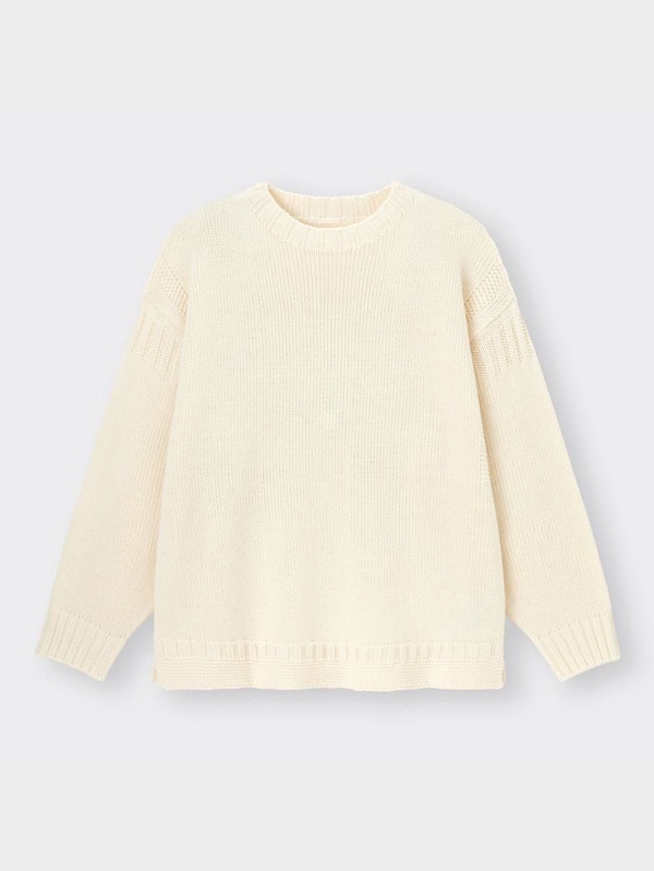 ローゲージガンジーセーター(長袖)NT+E