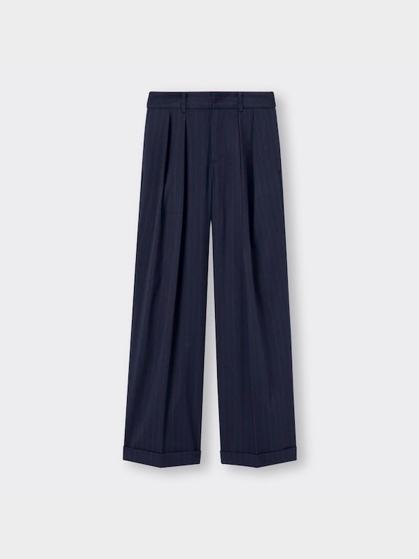 インタックワイドパンツ(ストライプ)A+EC(丈長め76.0～78.0cm)