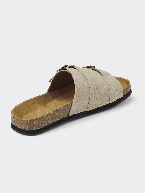 リアルレザーダブルバックルサンダ��ル+E