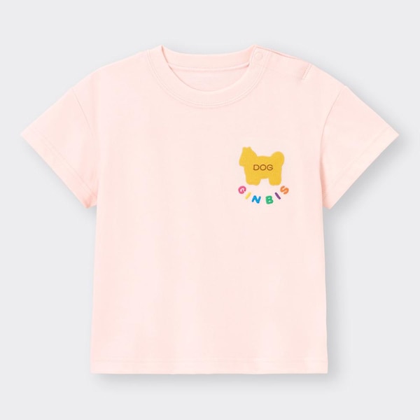BABY(TODDLER)グラフィックT(半袖) TABEKKO DOUBUTSU 2-PINK