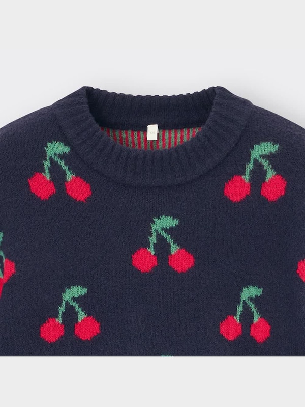 GIRLSジャカードセーター(長袖)(チェリー)