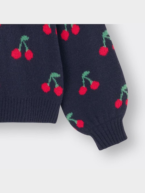 GIRLSジャカードセーター(長袖)(チェリー)