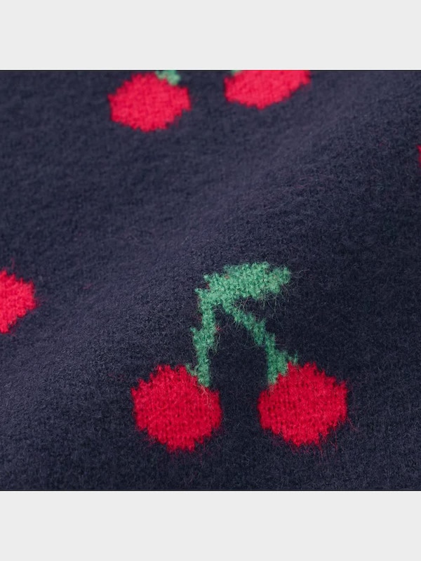 GIRLSジャカードセーター(長袖)(チェリー)