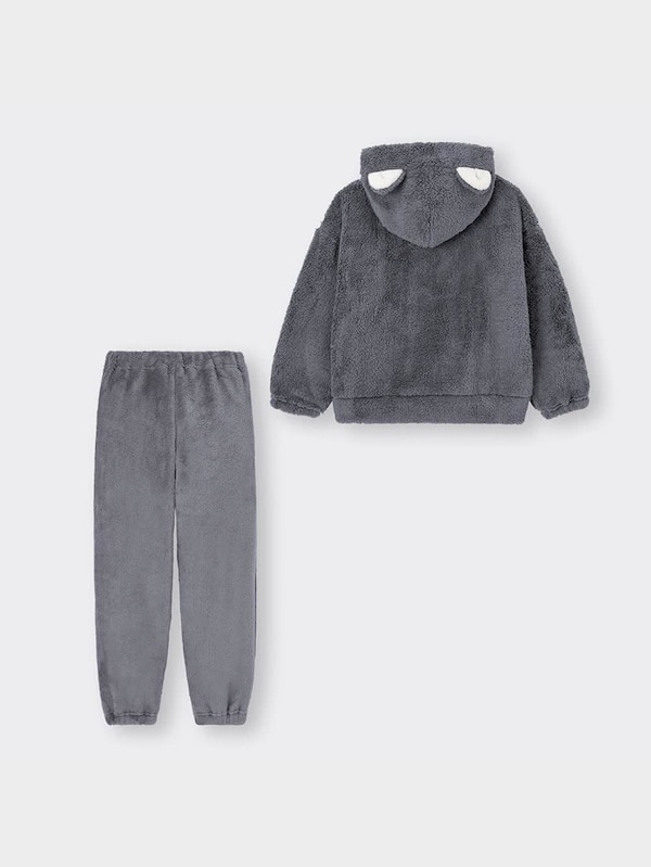 KIDS(男女兼用)マシュマロフィールラウンジパーカセット(長袖)(ネコ)