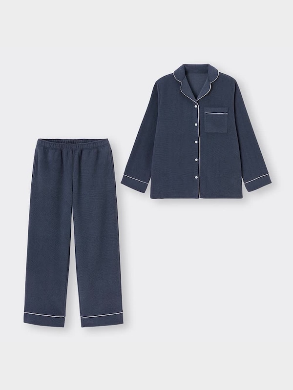 裏起毛パイルパジャマ(長袖&ロングパンツ)