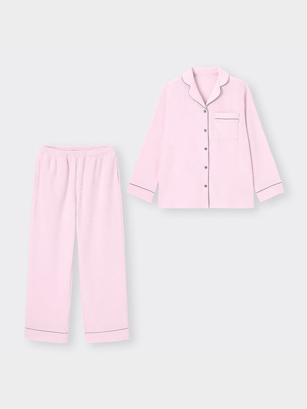 裏起毛パイルパジャマ(長袖&ロングパンツ)