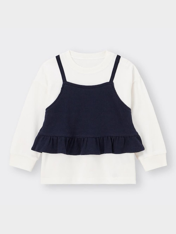 BABY(TODDLER)GIRLSキャミソールドッキングT(長袖)+E(セットアップ可能)