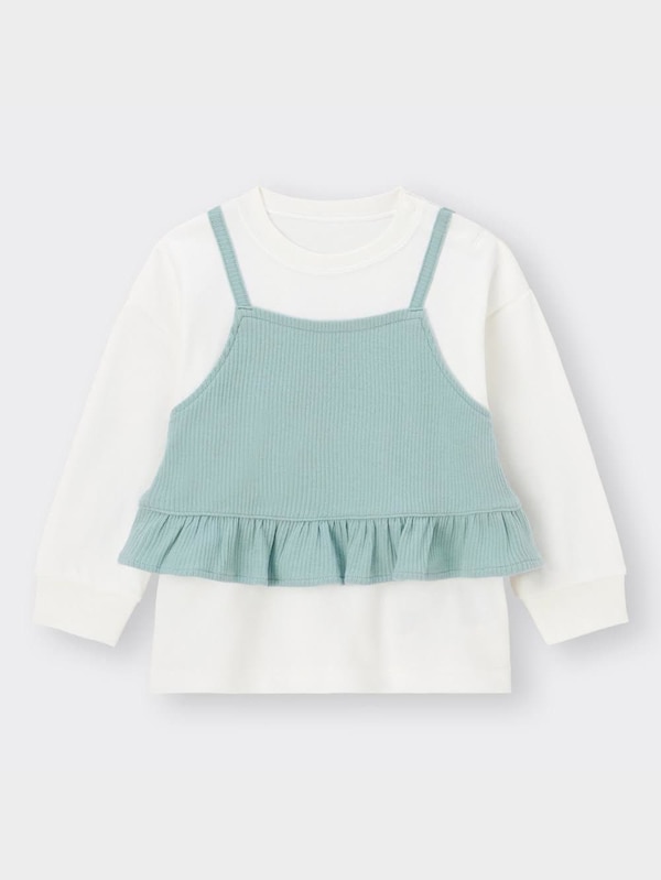 BABY(TODDLER)GIRLSキャミソールドッキングT(長袖)+E(セットアップ可能)