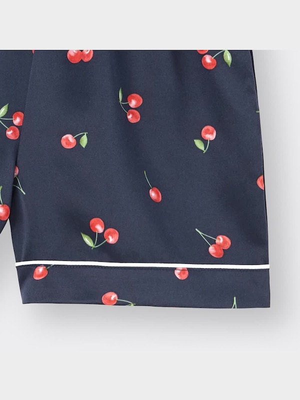 GIRLSサテンパジャマ(半袖&ショートパンツ)(チェリー)+E