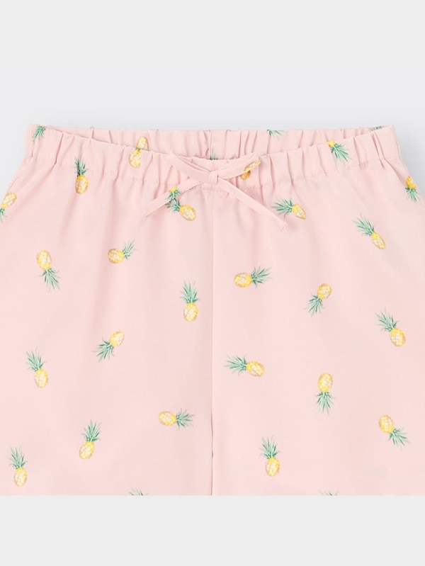 GIRLSサテンパジャマ(半袖&ショートパンツ)(パイナップル)+E