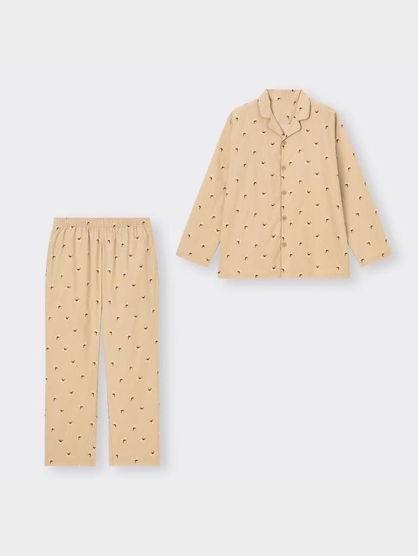 コットンパジャマ(長袖&ロングパンツ)(アニマル)+E