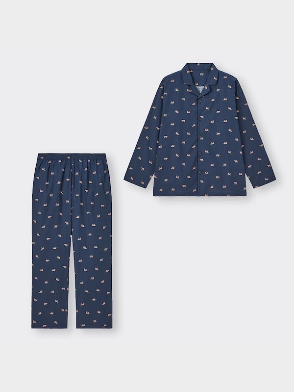 コットンパジャマ(長袖&ロングパンツ)(アニマル)+E