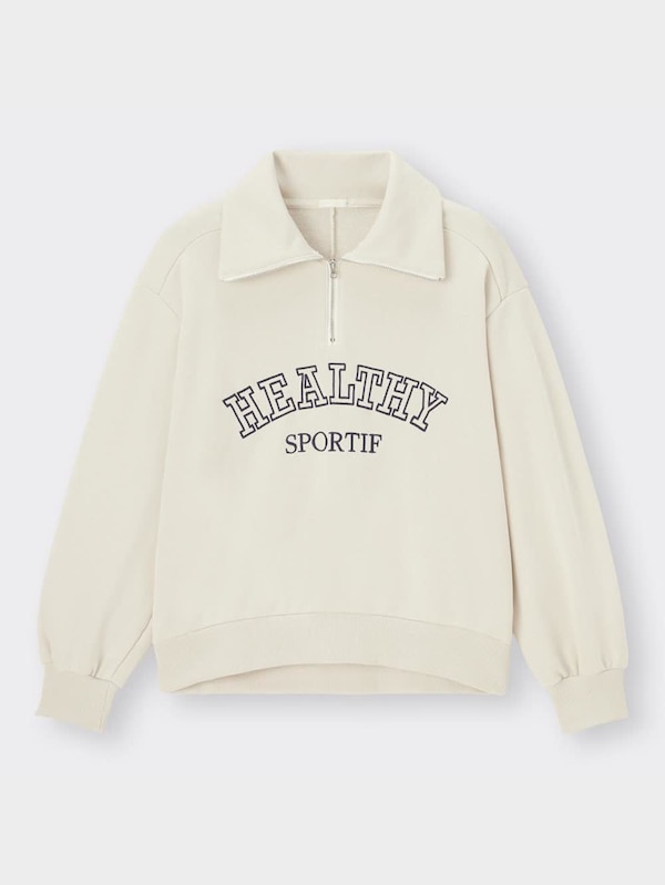 グラフィックスウェットハーフジッププルオーバー(長袖)