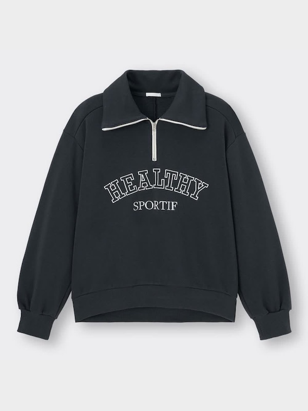 グラフィックスウェットハーフジッププルオーバー(長袖)