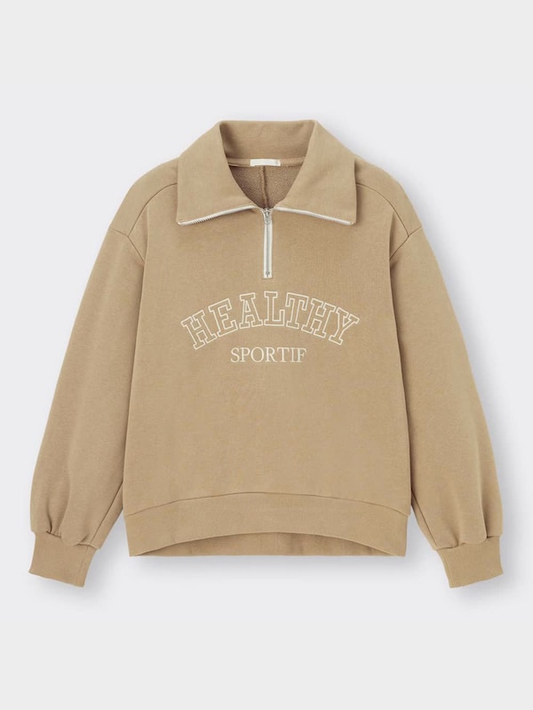 グラフィックスウェットハーフジッププルオーバー(長袖)