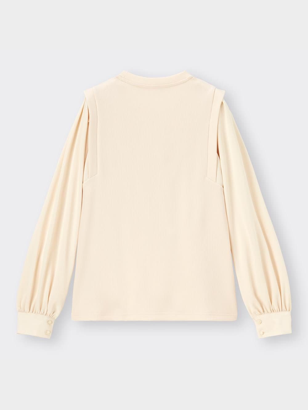 布帛コンビネーションTシャツ GU公式 | 布帛コンビネーションT(長袖)