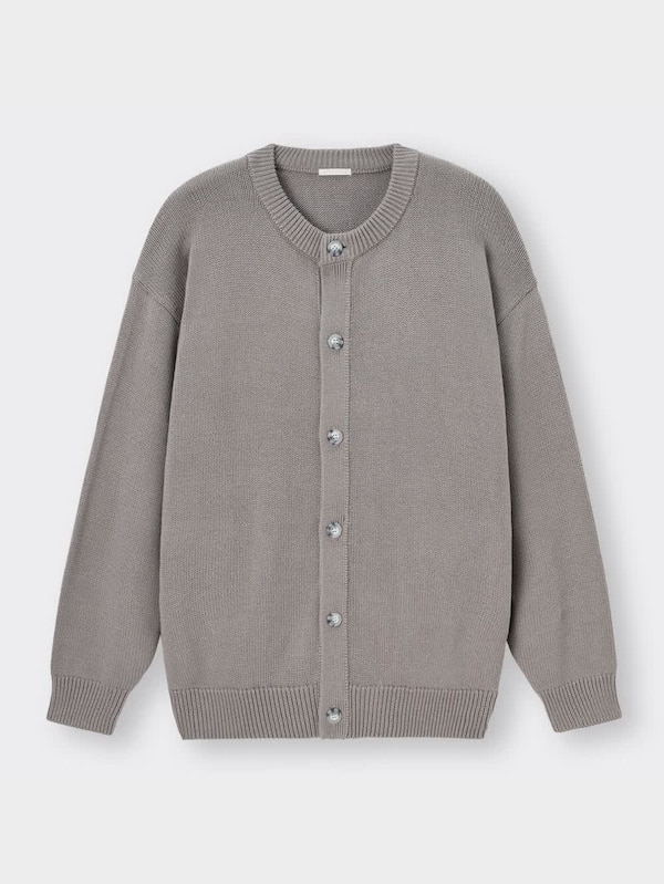 リラックスフィットクルーネックカーディガン(長袖)