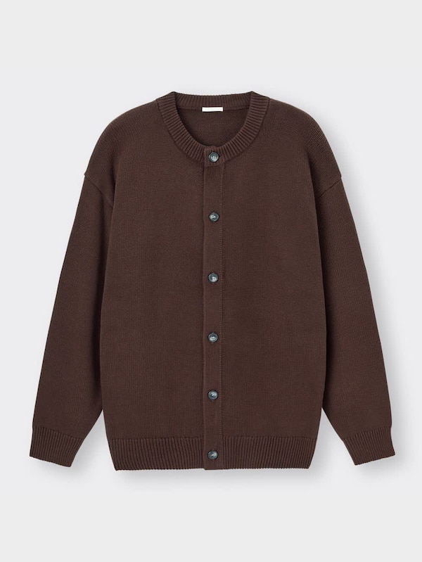 リラックスフィットクルーネックカーディガン(長袖)