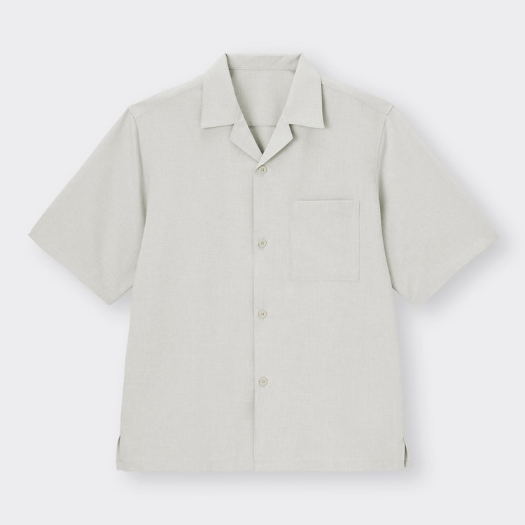 GU公式 ドライオープンカラーシャツ(5分袖)(セットアップ可能)